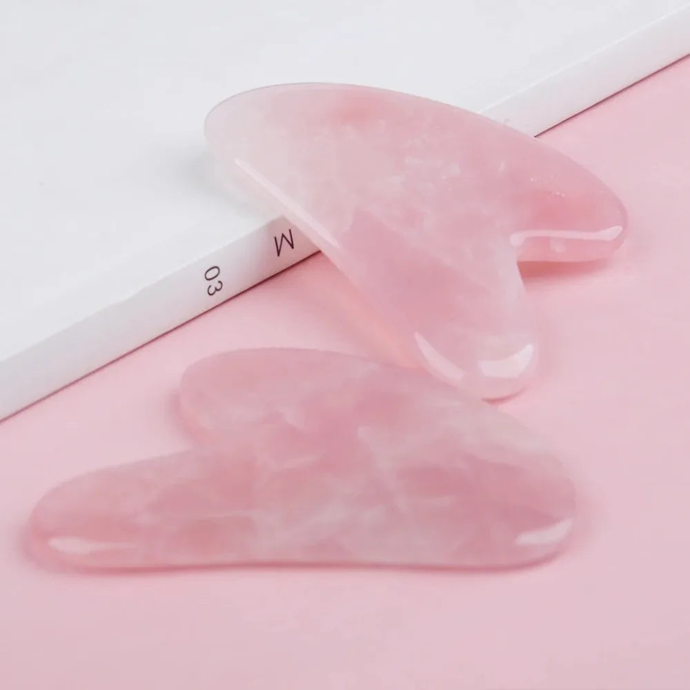 Gua Sha Massage Stone for Face Rose Pink