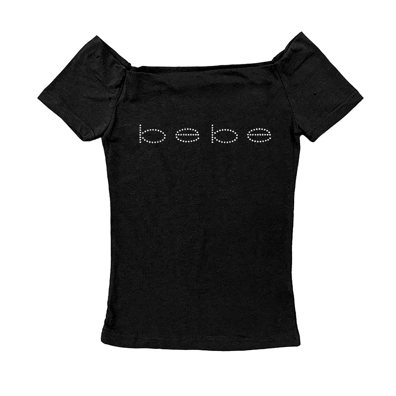 Vintage Y2K Letter Print Crop Tank Top – Slim Streetwear Baby Tee