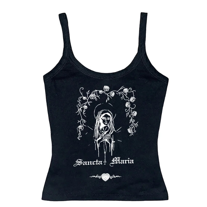 Vintage Y2K Gothic Corset Crop Tank Top