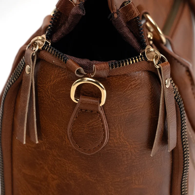 Retro PU Leather Handbag