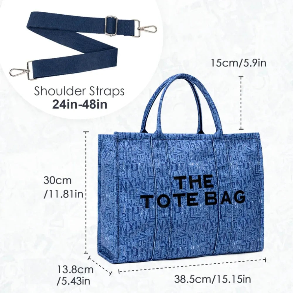Denim Canvas Tote Bag