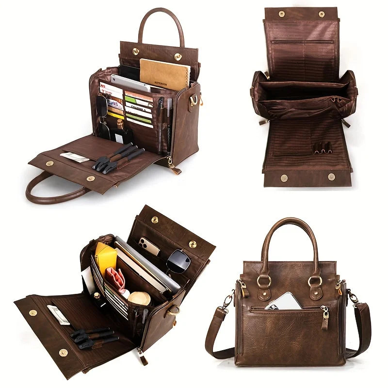 Retro PU Leather Handbag
