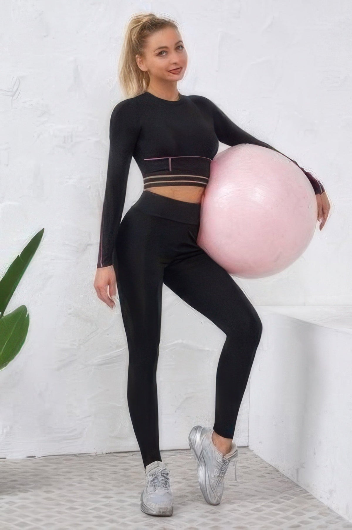 Color Block Two Piece Yoga Set