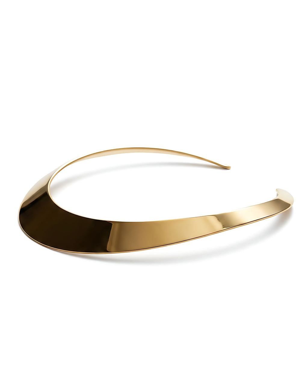 Wide Collar Torque Necklace - Gold
