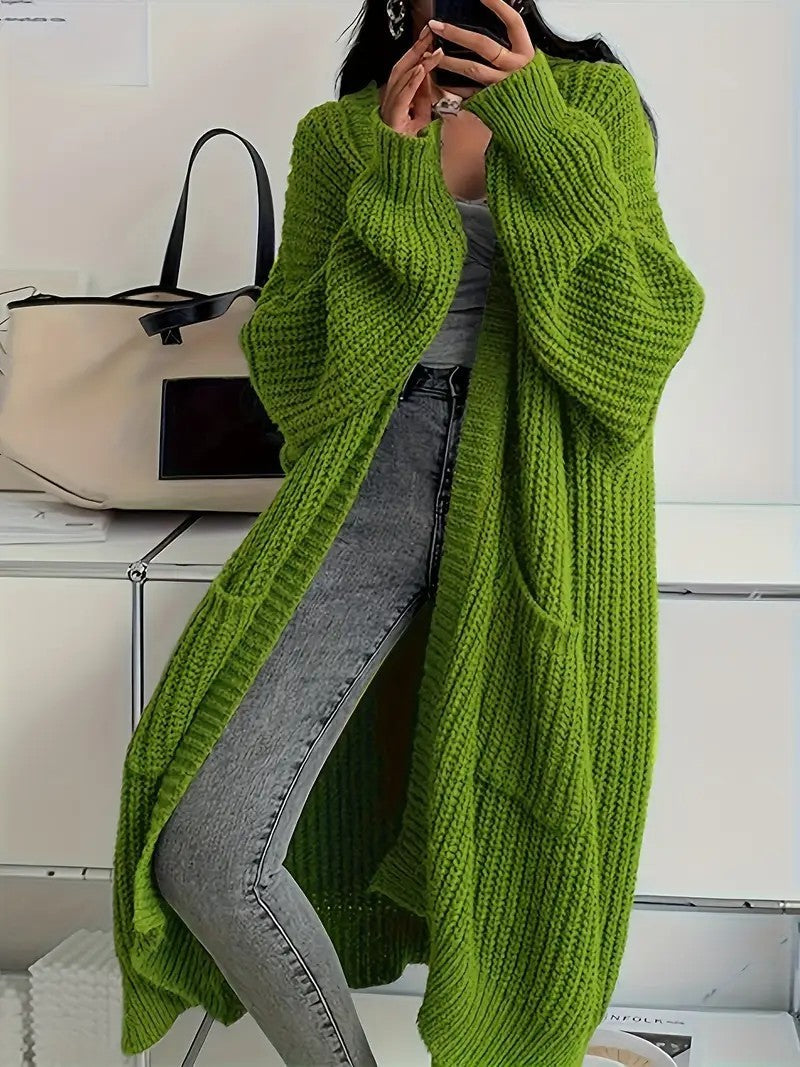 Autumn And Winter Long Sweater Women's Loose All-matching Base Long-sleeved Knitted Cardigan