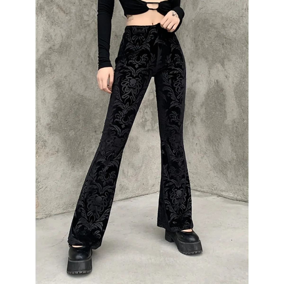 Gothic Chic Flared Pants
