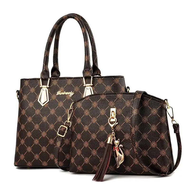 New Luxury Leather Bags Set 2 Pcs Handbag For Women And Girls Stylish Shoulder Gift Bag For Females