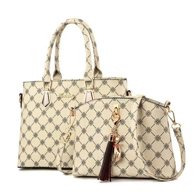 New Luxury Leather Bags Set 2 Pcs Handbag For Women And Girls Stylish Shoulder Gift Bag For Females
