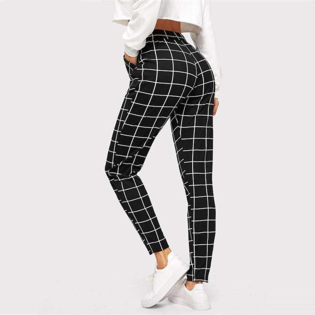 Women's Elegant Square Printed Skinny Pants