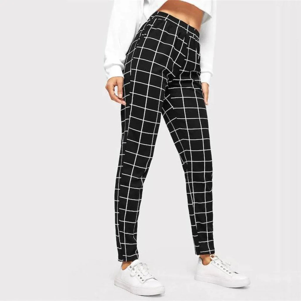 Women's Elegant Square Printed Skinny Pants