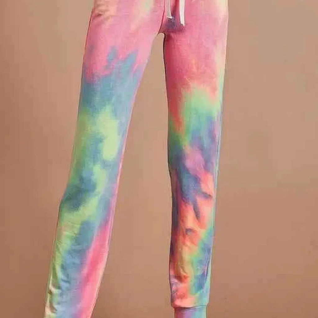 Tie Dye French Terry Casual Drawstring Pants