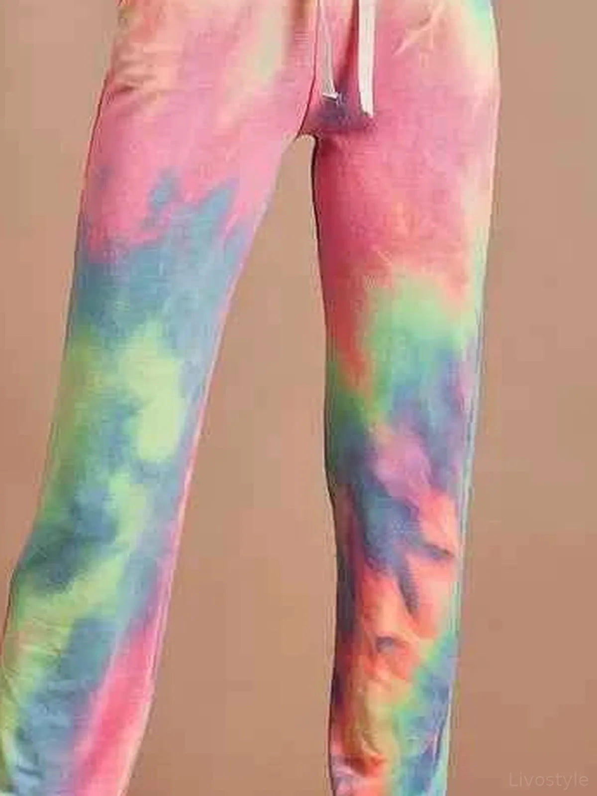 Tie Dye French Terry Casual Drawstring Pants