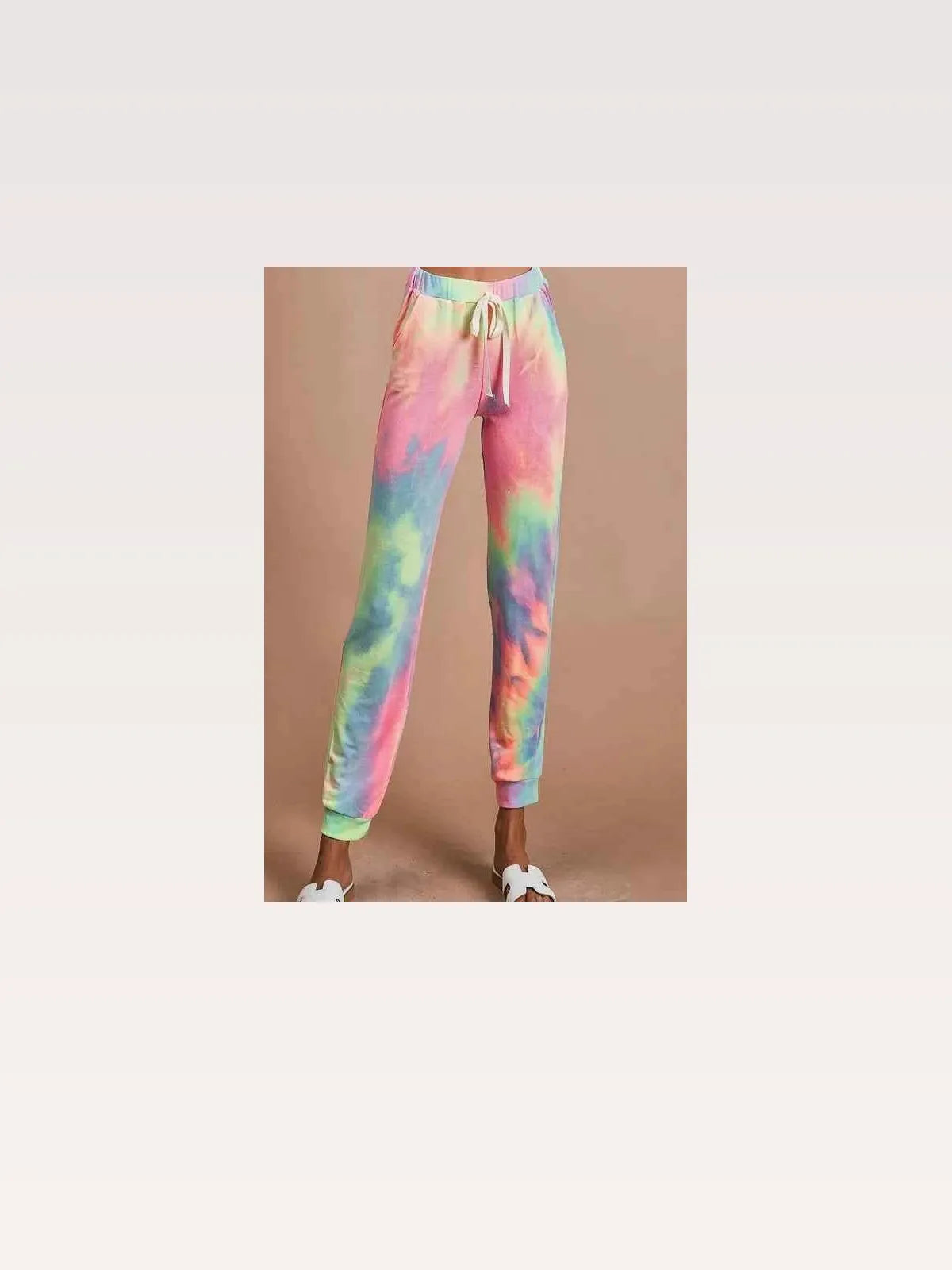 Tie Dye French Terry Casual Drawstring Pants
